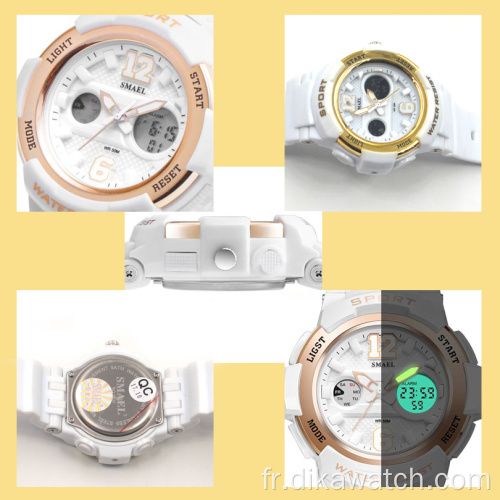 SMAEL Fashion Brand Kids Watch LED Montres à quartz numériques